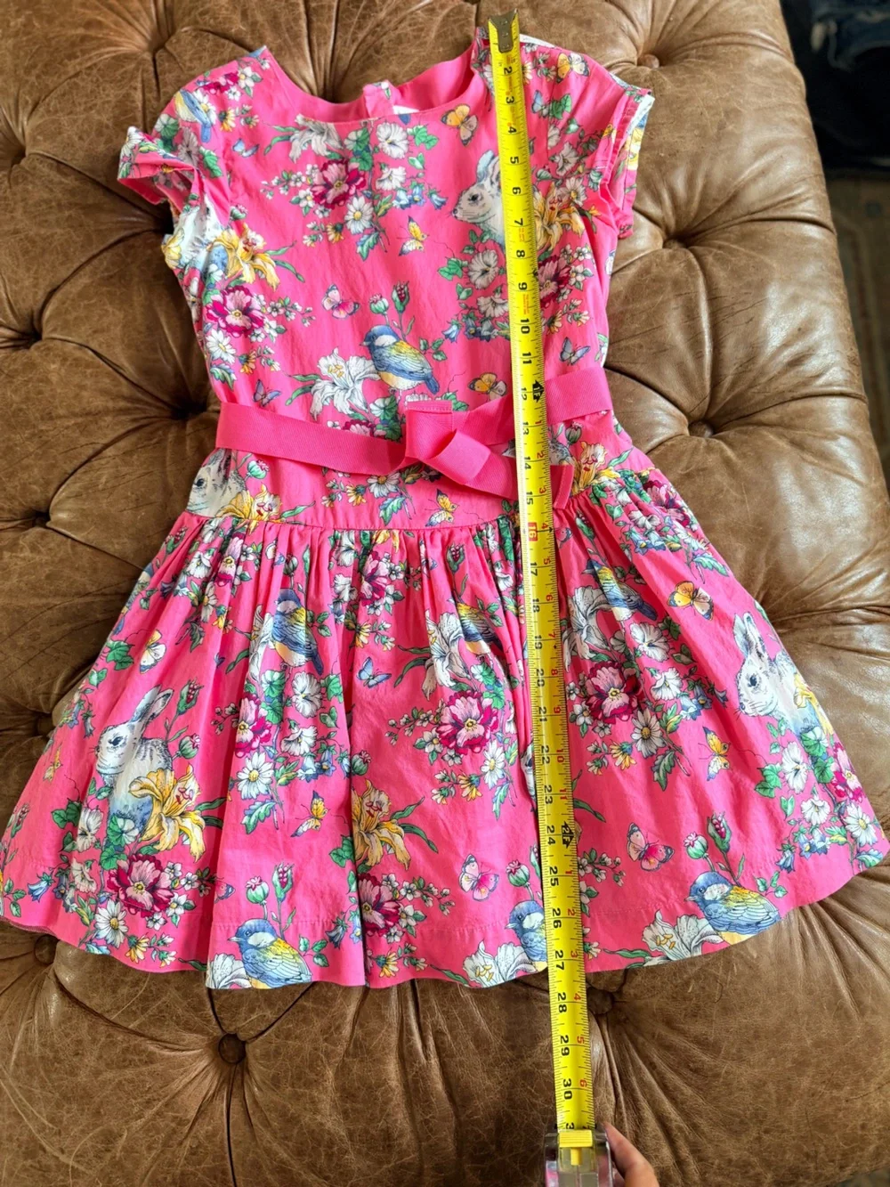 Gap x Sarah Jessica Parker Dress Girls Medium 8 Pink Bunny Floral Bird Tulle